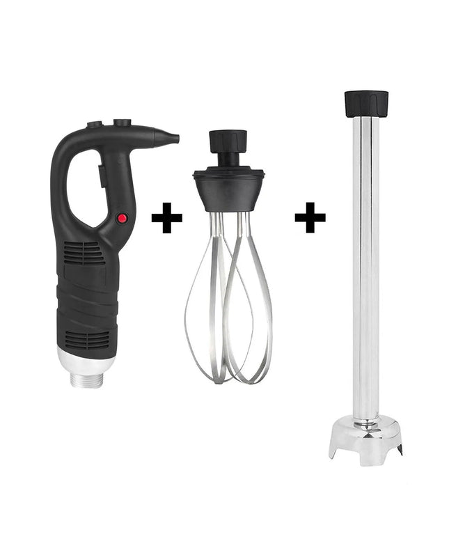 GGM Gastro Commercial Heavy Duty Stick Blender - with Detachable 500mm Shaft & Whisk Attachment - 450W - Single Speed
