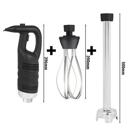 GGM Gastro Commercial Heavy Duty Stick Blender - with Detachable 500mm Shaft & Whisk Attachment - 650W - Single Speed