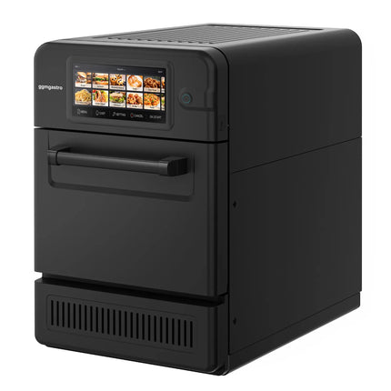 GGM Gastro Commercial High Speed Oven - Touchscreen - 3.0kW - Black - Ventless - incl. Pizza Tray, Mesh Basket | 80% Faster Cooking