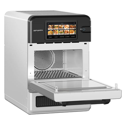 GGM Gastro Commercial High Speed Oven - Touchscreen - 3.0kW - Stainless Steel - Ventless - incl. Pizza Tray, Mesh Basket | 80% Faster Cooking