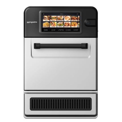 GGM Gastro Commercial High Speed Oven - Touchscreen - 3.0kW - Stainless Steel - Ventless - incl. Pizza Tray, Mesh Basket | 80% Faster Cooking