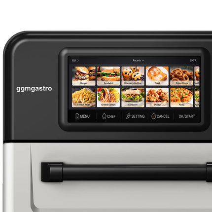 GGM Gastro Commercial High Speed Oven - Touchscreen - 3.0kW - Stainless Steel - Ventless - incl. Pizza Tray, Mesh Basket | 80% Faster Cooking