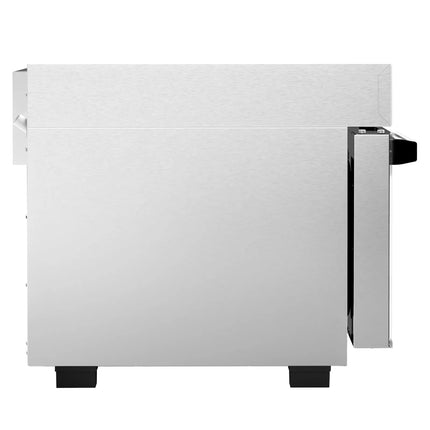 GGM Gastro Commercial High Speed Oven - Touchscreen - 3.4kW - Stainless Steel - incl. Pizza Tray, Temperature Probe, Non-stick Basket, Non-stick Baking Tray | 80% Faster Cooking