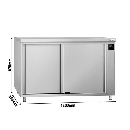 GGM Gastro Commercial Hot Cupboard ECO - 1200x600mm - with pass-through & sliding doors - Digital