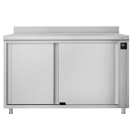 GGM Gastro Commercial Hot Cupboard ECO - 1200x600mm - with raised edge & sliding doors - digital