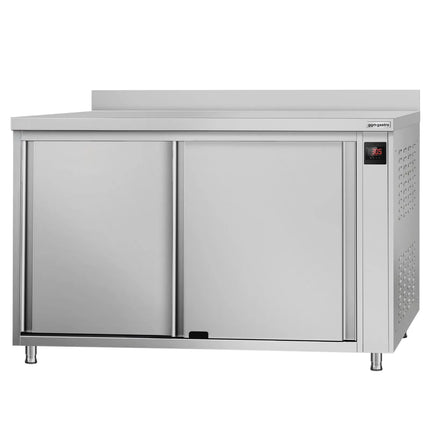 GGM Gastro Commercial Hot Cupboard ECO - 1200x700mm - with raised edge & sliding doors - digital