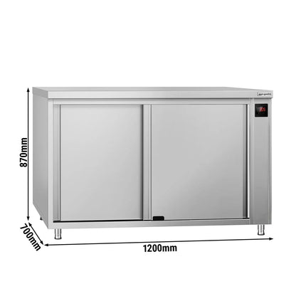 GGM Gastro Commercial Hot Cupboard ECO - 1200x700mm - with sliding doors - Digital