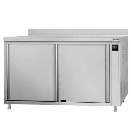 GGM Gastro Commercial Hot Cupboard ECO - 1400x600mm - with raised edge & sliding doors - Digital