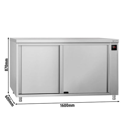 GGM Gastro Commercial Hot Cupboard ECO - 1600x600mm - with pass-through & sliding doors - digital