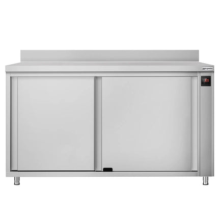 GGM Gastro Commercial Hot Cupboard ECO - 1600x600mm - with raised edge & sliding doors - Digital