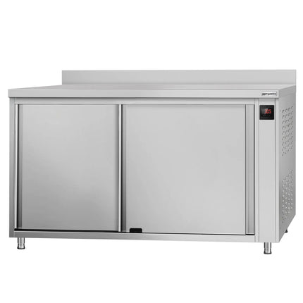 GGM Gastro Commercial Hot Cupboard ECO - 1600x600mm - with raised edge & sliding doors - Digital