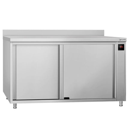 GGM Gastro Commercial Hot Cupboard ECO - 1600x700mm - with raised edge & sliding doors - digital