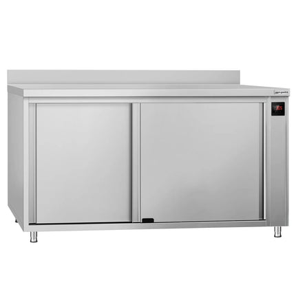 GGM Gastro Commercial Hot Cupboard ECO - 1800 x 600 mm - with raised edge and sliding doors - digital