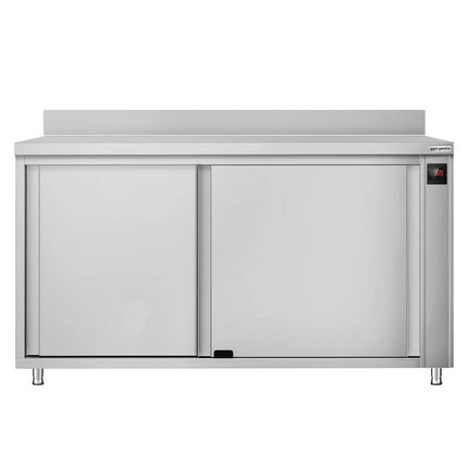 GGM Gastro Commercial Hot Cupboard ECO - 1800 x 700 mm - with raised edge and sliding doors - digital