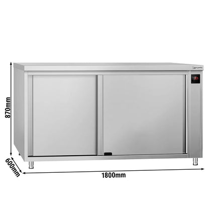 GGM Gastro Commercial Hot Cupboard ECO - 1800x600mm - with pass-through & sliding doors - digital