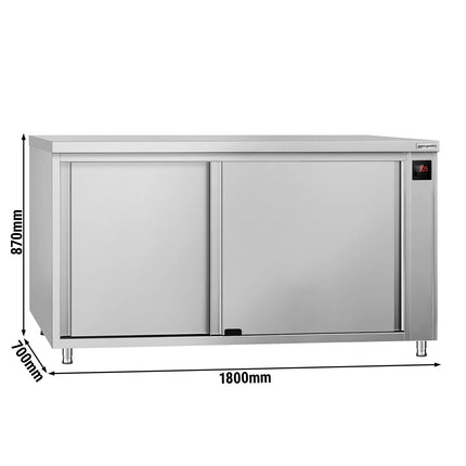 GGM Gastro Commercial Hot Cupboard ECO - 1800x700mm - with pass-through & sliding doors - Digital
