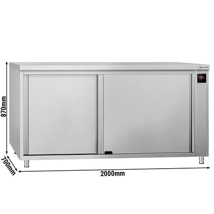 GGM Gastro Commercial Hot Cupboard ECO - 2000x700mm - with pass-through & sliding doors - Digital
