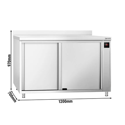 GGM Gastro Commercial Hot Cupboard PREMIUM – 1200 × 700 mm – with Upstand & Sliding Doors – Digital