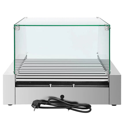 GGM Gastro Commercial Hot Dog Roller Grill - 11 Rollers - with Glass Cover