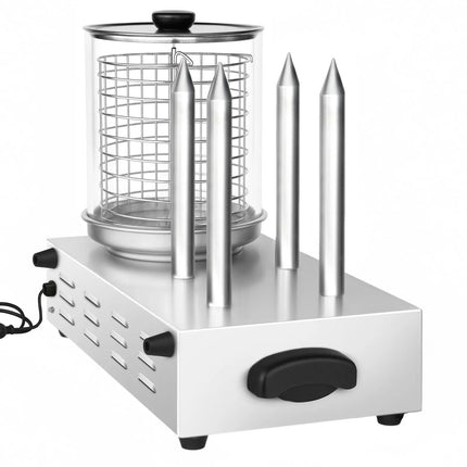 GGM Gastro Commercial Hot Dog Steamer - 1.1kW - with 4 Toasting Rods