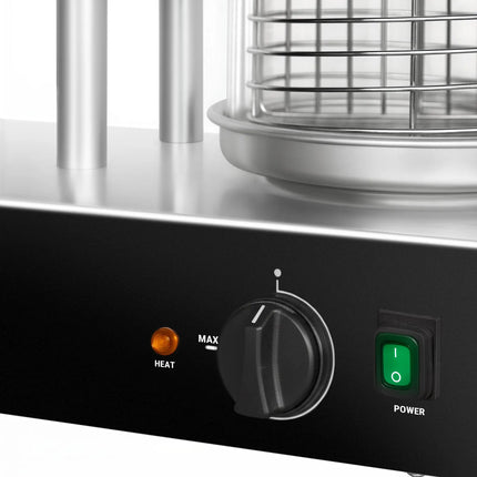 GGM Gastro Commercial Hot Dog Steamer - 1.1kW - with 4 Toasting Rods