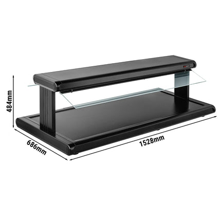 GGM Gastro Commercial Hot Plate - 1528mm - 1.26 kW - with Toughened Glass Sneeze Screen