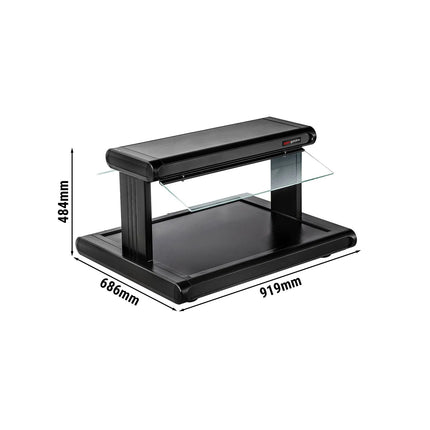 GGM Gastro Commercial Hot Plate - 919mm - 630 W - with Toughened Glass Sneeze Screen