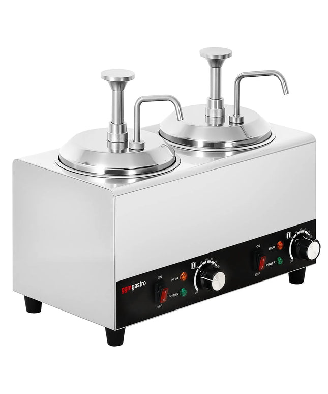 GGM Gastro Commercial Hot Sauce Dispenser with Pump - 1.2kW - 2x2L - incl. insert