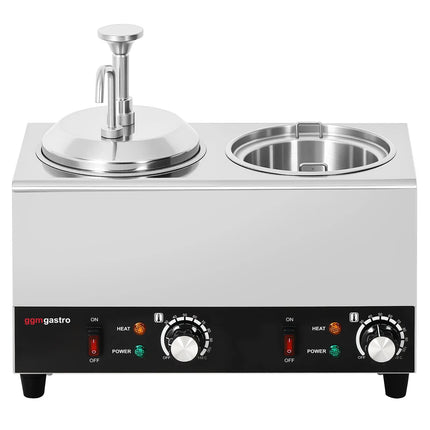 GGM Gastro Commercial Hot Sauce Dispenser with Pump - 1.2kW - 2x2L - incl. insert