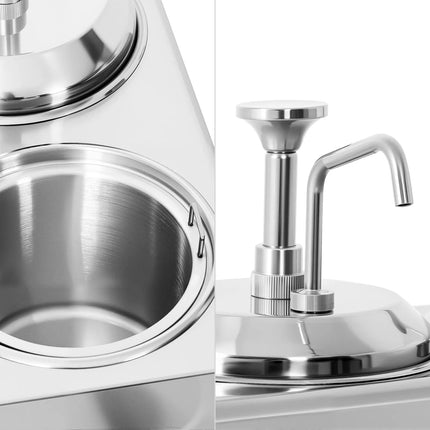 GGM Gastro Commercial Hot Sauce Dispenser with Pump - 1.2kW - 2x2L - incl. insert