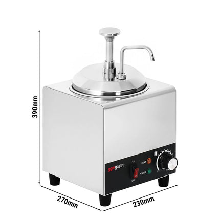 GGM Gastro Commercial Hot Sauce Dispenser with Pump - 600W - 2L - incl. insert