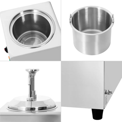 GGM Gastro Commercial Hot Sauce Dispenser with Pump - 600W - 2L - incl. insert