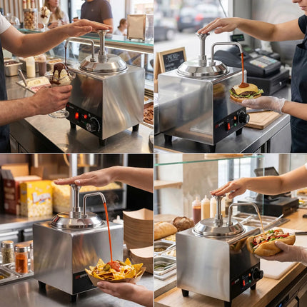 GGM Gastro Commercial Hot Sauce Dispenser with Pump - 600W - 2L - incl. insert