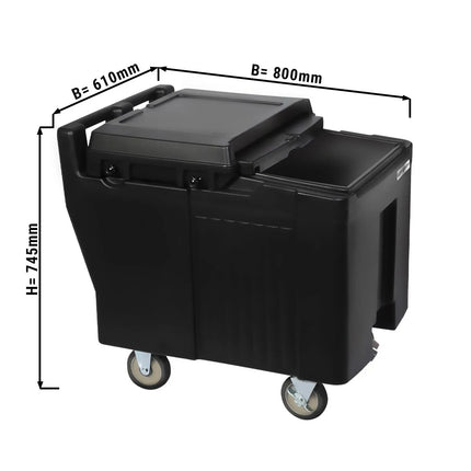 GGM Gastro Commercial Ice caddy / ice cart on wheels – 125 L Capacity - 4 Castors - Food-Grade Plastic