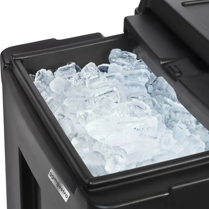 GGM Gastro Commercial Ice caddy / ice cart on wheels – 125 L Capacity - 4 Castors - Food-Grade Plastic