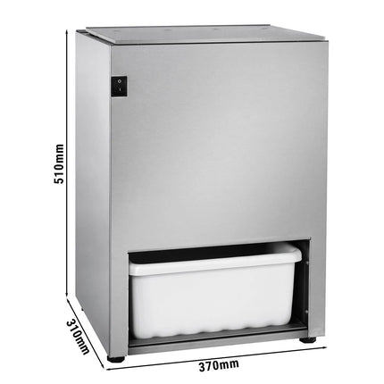 GGM Gastro Commercial Ice Crusher - 5kg/min - 140W - Stainless steel - incl. 5kg storage hopper