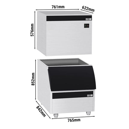 GGM Gastro Commercial Ice Machine - Cube - 230 kg/24 h - incl. storage container