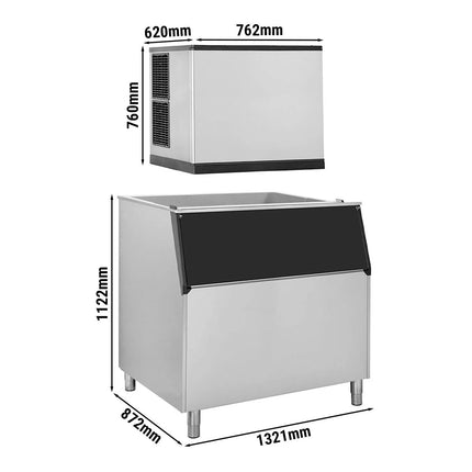 GGM Gastro Commercial Ice Machine - Cube - 403 kg/24 h - incl. ice storage container