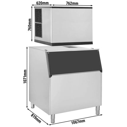 GGM Gastro Commercial Ice Machine - Cube - 403 kg/24 h - incl. ice storage container
