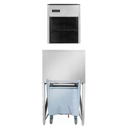 GGM Gastro Commercial Ice Machine - Nugget - 335 kg/24 h - incl. ice storage container & transport trolley