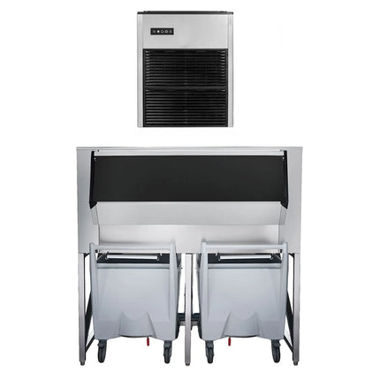 GGM Gastro Commercial Ice Machine - Nugget - 335 kg/24 h - incl. ice storage container & transport trolley