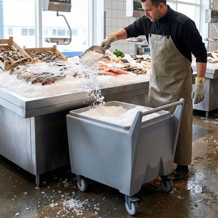 GGM Gastro Commercial Ice Storage Bin - 250kg - incl. Transport Trolley - for ice makers EWI212VHN, EWI403VHN, EWMI335, FEI220 & FEI220N