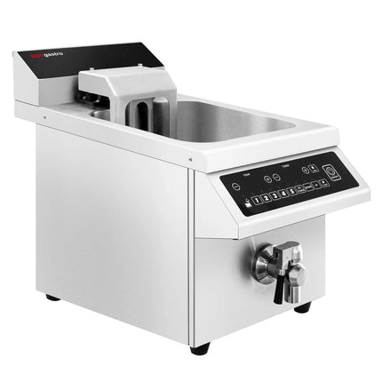 GGM Gastro Commercial Induction Fryer - 8 litres - 3.5kW - Electronic control - Digital - with drain tap - with automatic basket lift