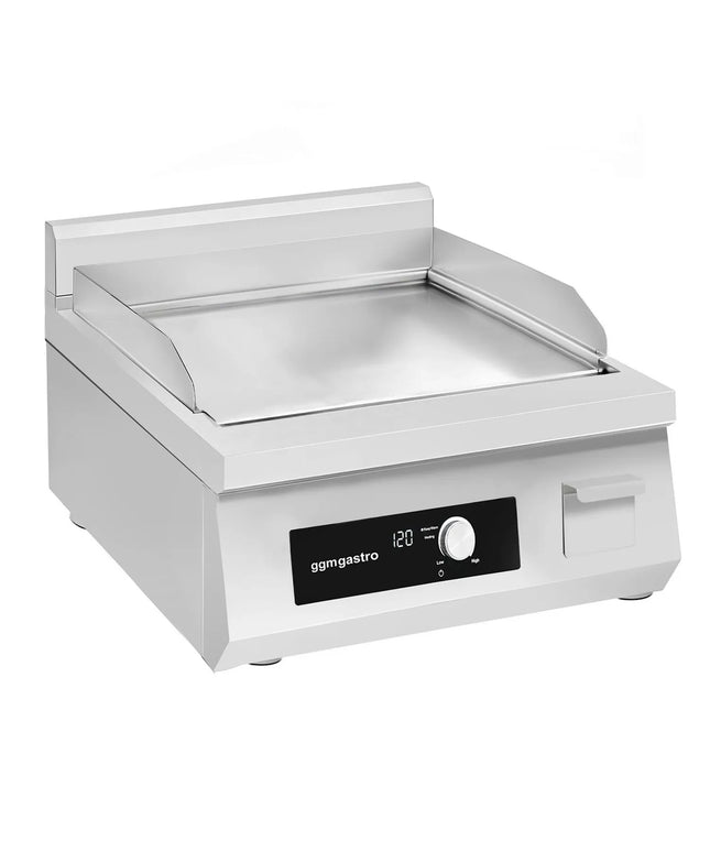 GGM Gastro Commercial Induction Griddle - with Digital Controls - 5.0kW - Smooth Plate - Cooking area: 360x240mm