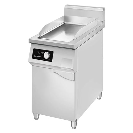 GGM Gastro Commercial Induction Griddle - with Digital Controls - 5.0kW - Smooth Plate - with Cabinet Base - 1 Door