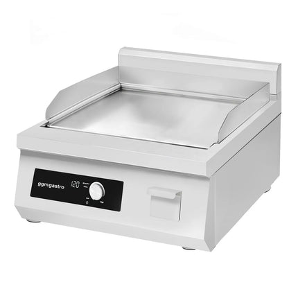 GGM Gastro Commercial Induction Griddle - with Digital Controls - 5.0kW - Smooth Plate - Cooking area: 360x240mm