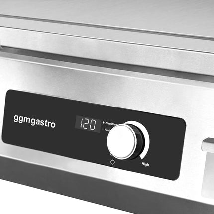 GGM Gastro Commercial Induction Griddle - with Digital Controls - 5.0kW - Smooth Plate - Cooking area: 360x240mm