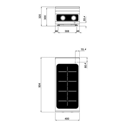 GGM Gastro Commercial Induction Hob - 14kW - Bflex Digital