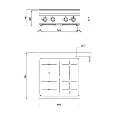 GGM Gastro Commercial Induction Hob - 28kW