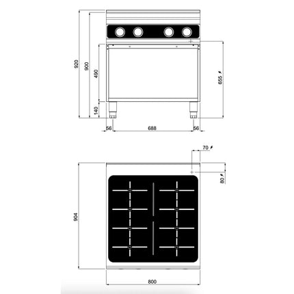 GGM Gastro Commercial Induction Hob - 28kW - Bflex Digital